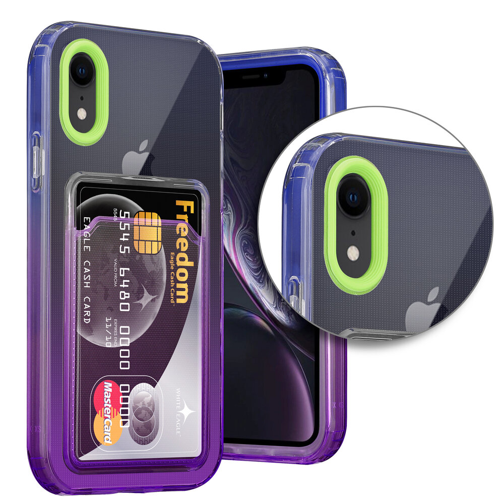 ShieldCase ShieldCase Coque iPhone Xr porte-cartes coloré (vert/violet) ShieldCase ShieldCase Coque iPhone Xr porte-cartes coloré (vert/violet)