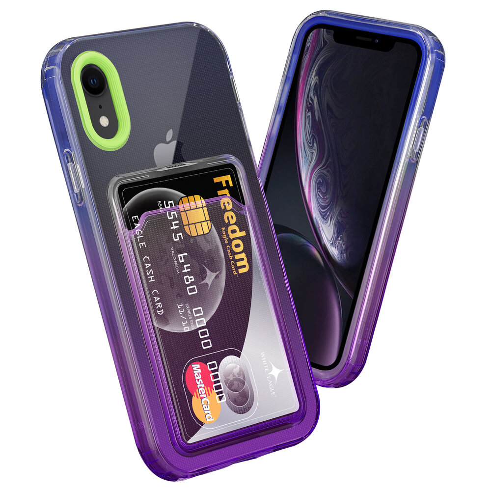 ShieldCase ShieldCase Coque iPhone Xr porte-cartes coloré (vert/violet) ShieldCase ShieldCase Coque iPhone Xr porte-cartes coloré (vert/violet)