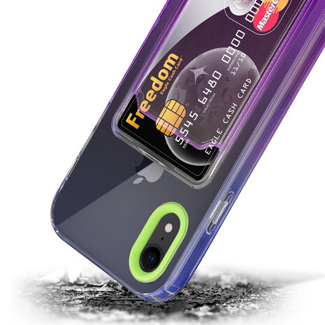 ShieldCase ShieldCase Coque iPhone Xr porte-cartes coloré (vert/violet) ShieldCase ShieldCase Coque iPhone Xr porte-cartes coloré (vert/violet)