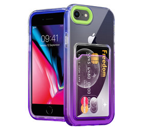 ShieldCase Coque iPhone 7/8 porte-cartes coloré (vert/violet) ShieldCase Coque iPhone 7/8 porte-cartes coloré (vert/violet)