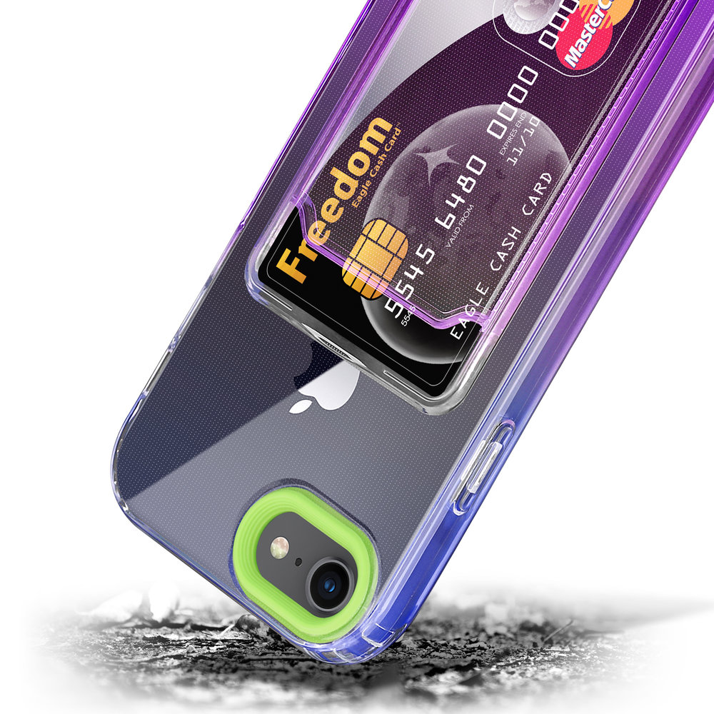 ShieldCase ShieldCase Coque iPhone 7/8 porte-cartes coloré (vert/violet) ShieldCase ShieldCase Coque iPhone 7/8 porte-cartes coloré (vert/violet)