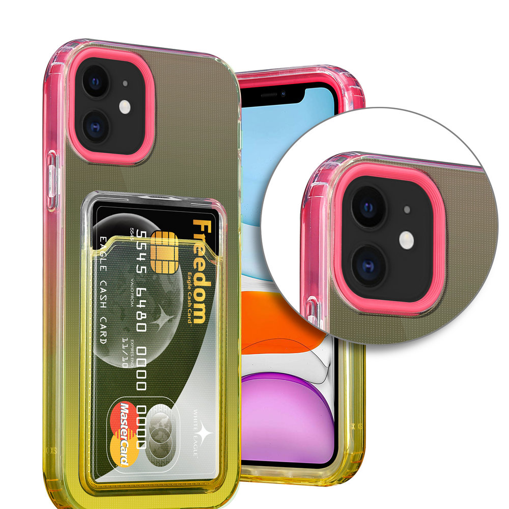 ShieldCase ShieldCase Coque iPhone 11 porte-cartes coloré (rose/jaune) ShieldCase ShieldCase Coque iPhone 11 porte-cartes coloré (rose/jaune)