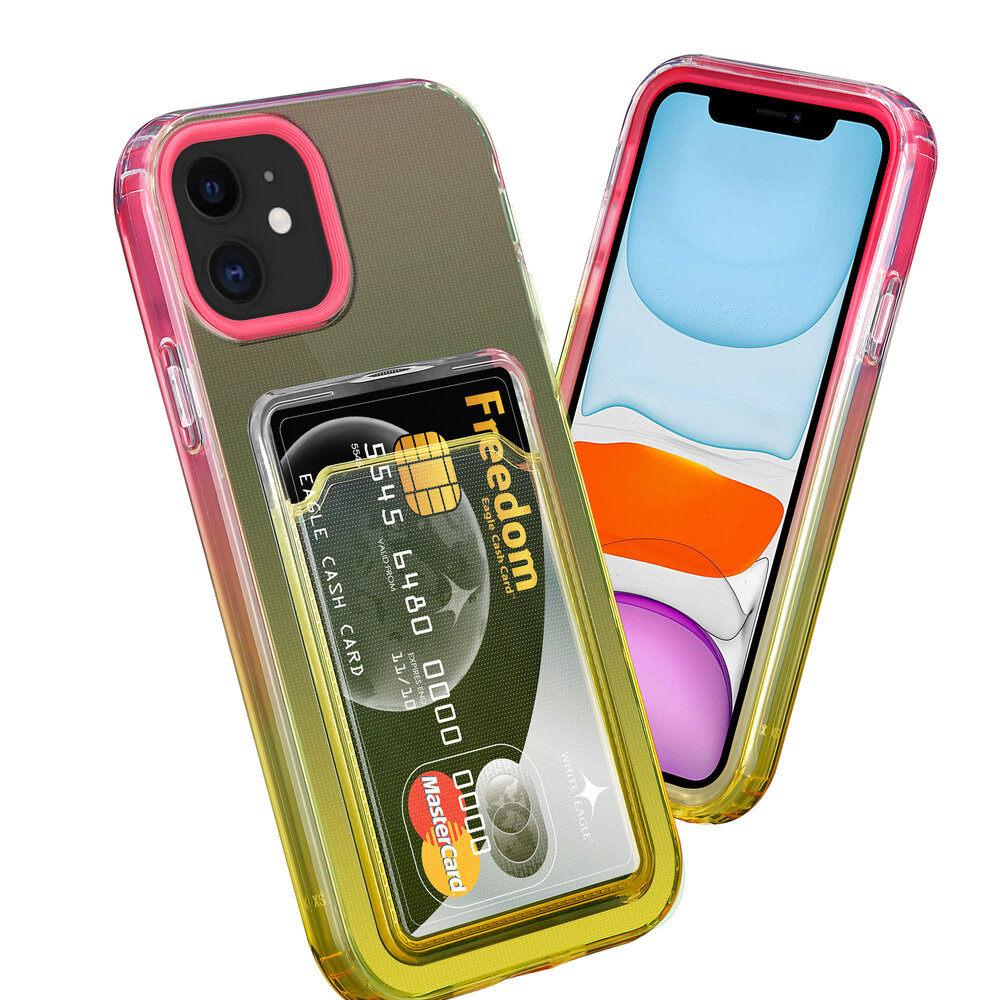 ShieldCase ShieldCase Coque iPhone 11 porte-cartes coloré (rose/jaune) ShieldCase ShieldCase Coque iPhone 11 porte-cartes coloré (rose/jaune)