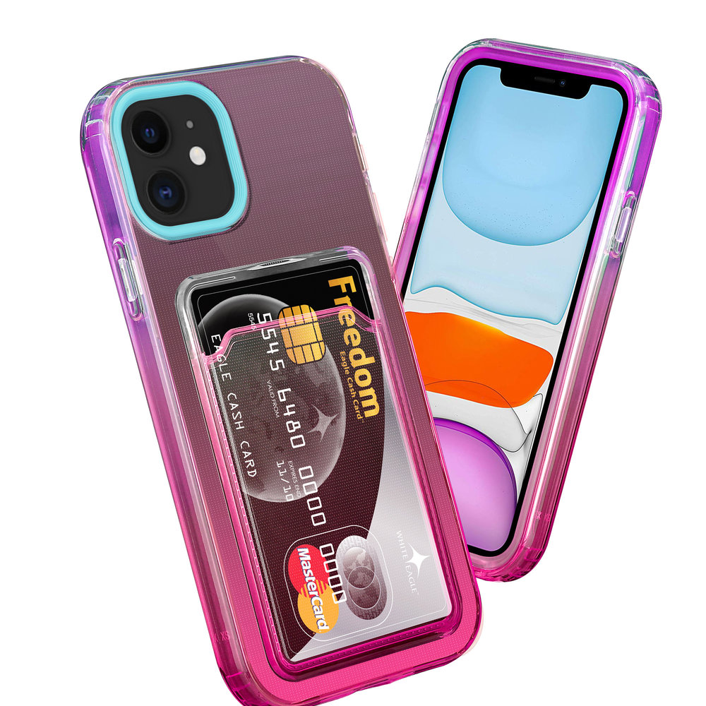 ShieldCase ShieldCase Coque iPhone 11 porte-cartes colorée (turquoise/rose) ShieldCase ShieldCase Coque iPhone 11 porte-cartes colorée (turquoise/rose)