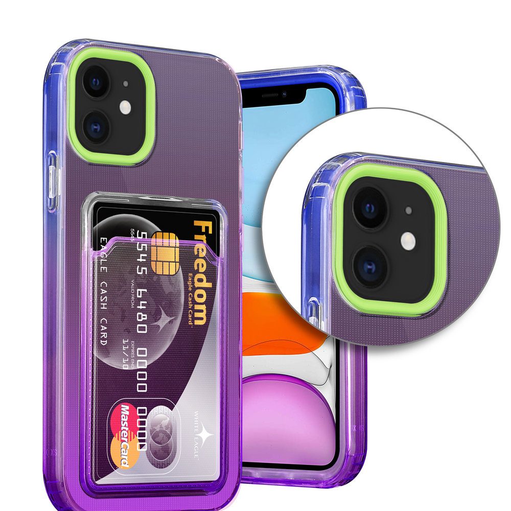ShieldCase ShieldCase Coque iPhone 11 porte-cartes coloré (vert/violet) ShieldCase ShieldCase Coque iPhone 11 porte-cartes coloré (vert/violet)