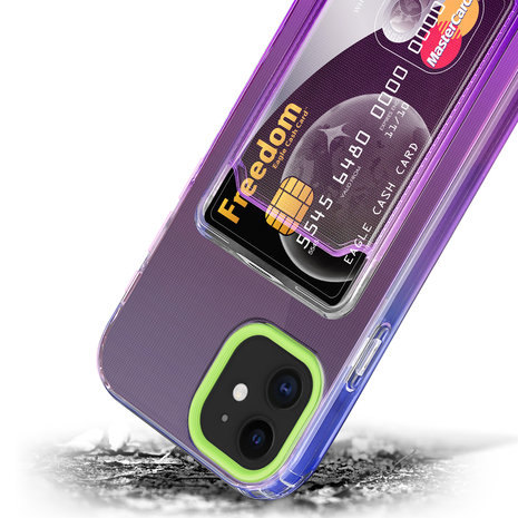 ShieldCase ShieldCase Coque iPhone 11 porte-cartes coloré (vert/violet) ShieldCase ShieldCase Coque iPhone 11 porte-cartes coloré (vert/violet)