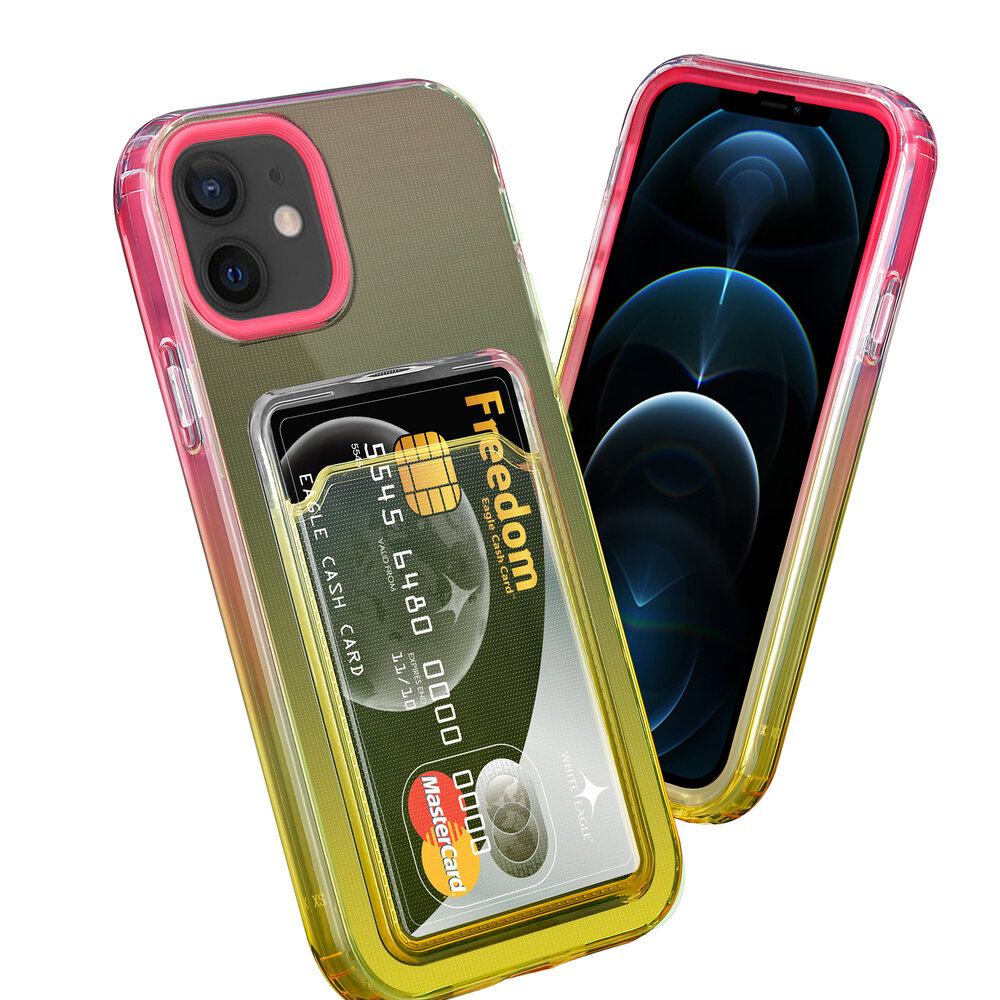 ShieldCase ShieldCase Coque iPhone 12 porte-cartes colorée (rose/jaune) ShieldCase ShieldCase Coque iPhone 12 porte-cartes colorée (rose/jaune)