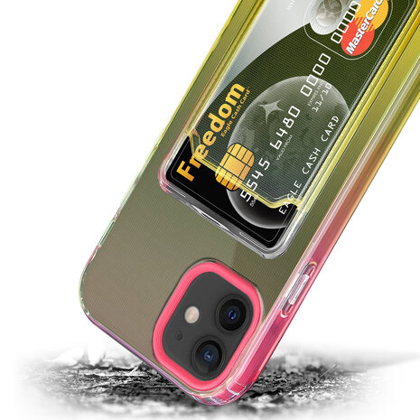 ShieldCase ShieldCase Coque iPhone 12 porte-cartes colorée (rose/jaune) ShieldCase ShieldCase Coque iPhone 12 porte-cartes colorée (rose/jaune)