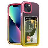 ShieldCase Coque iPhone 13 porte-cartes coloré (rose/jaune)