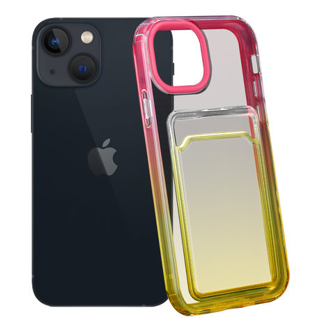 ShieldCase ShieldCase Coque iPhone 13 porte-cartes coloré (rose/jaune) ShieldCase ShieldCase Coque iPhone 13 porte-cartes coloré (rose/jaune)
