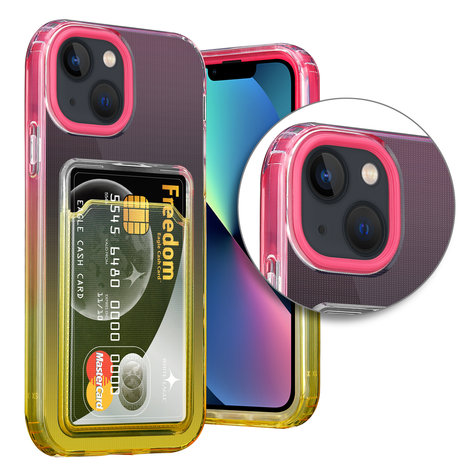 ShieldCase ShieldCase Coque iPhone 13 porte-cartes coloré (rose/jaune) ShieldCase ShieldCase Coque iPhone 13 porte-cartes coloré (rose/jaune)