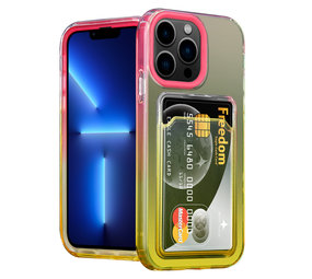 ShieldCase Coque iPhone 13 Pro porte-cartes coloré (rose/jaune)