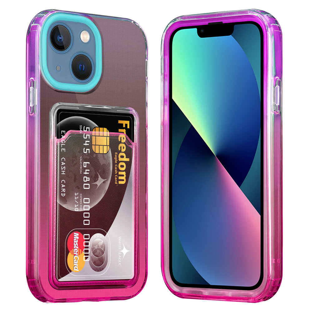 ShieldCase ShieldCase Coque iPhone 13 Mini porte-cartes colorée (turquoise/rose)