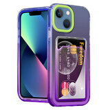 ShieldCase Coque iPhone 13 Mini porte-cartes coloré (vert/violet) ShieldCase Coque iPhone 13 Mini porte-cartes coloré (vert/violet)