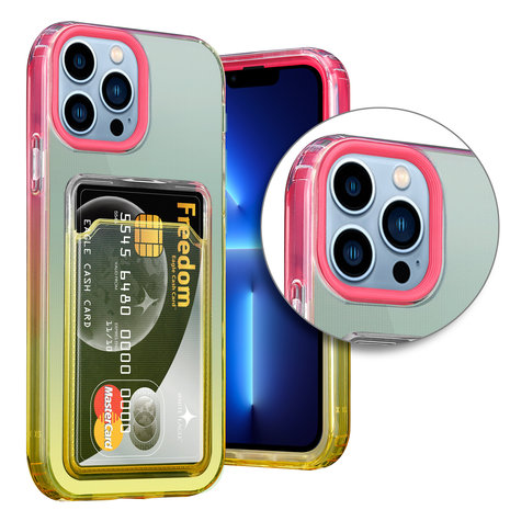 ShieldCase ShieldCase Coque iPhone 13 Pro Max porte-cartes coloré (rose/jaune) ShieldCase ShieldCase Coque iPhone 13 Pro Max porte-cartes coloré (rose/jaune)