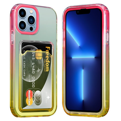 ShieldCase ShieldCase Coque iPhone 13 Pro Max porte-cartes coloré (rose/jaune) ShieldCase ShieldCase Coque iPhone 13 Pro Max porte-cartes coloré (rose/jaune)