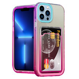 ShieldCase Coque iPhone 13 Pro Max porte-cartes colorée (turquoise/rose)