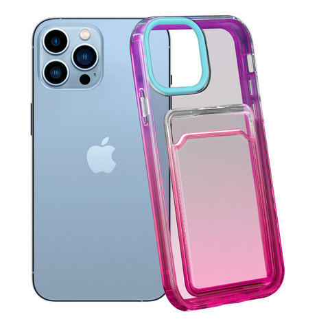 ShieldCase ShieldCase Coque iPhone 13 Pro Max porte-cartes colorée (turquoise/rose) ShieldCase ShieldCase Coque iPhone 13 Pro Max porte-cartes colorée (turquoise/rose)