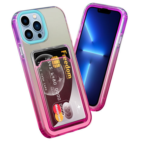 ShieldCase ShieldCase Coque iPhone 13 Pro Max porte-cartes colorée (turquoise/rose) ShieldCase ShieldCase Coque iPhone 13 Pro Max porte-cartes colorée (turquoise/rose)