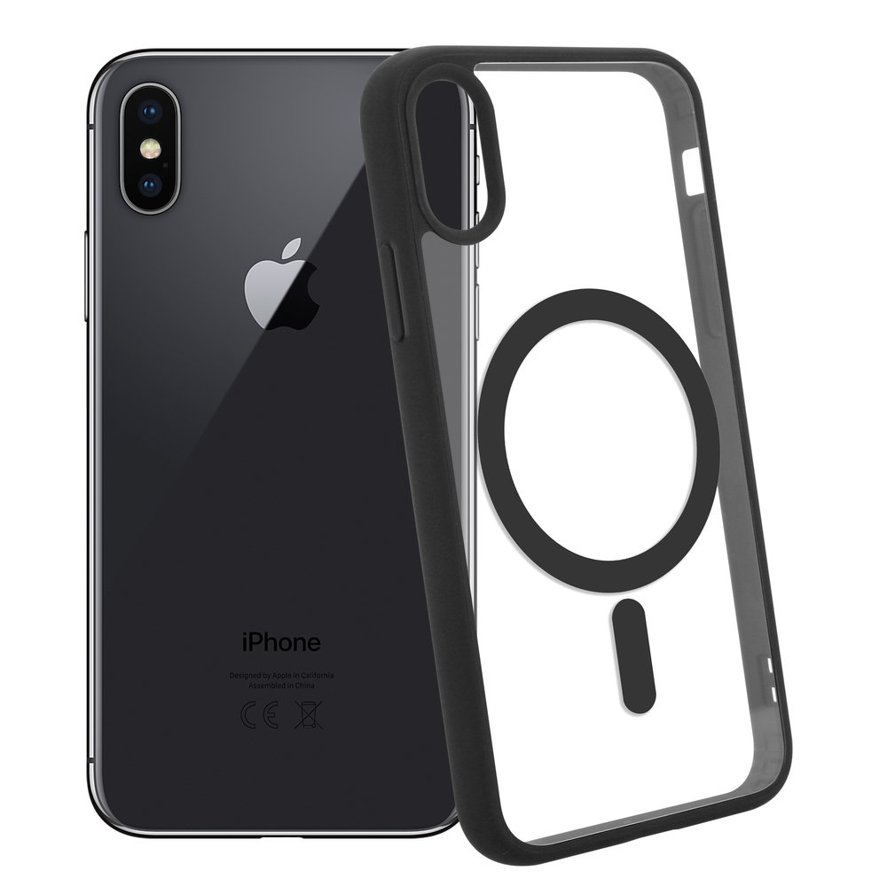 ShieldCase ShieldCase Coque Transparente iPhone X/Xs Magsafe avec bords colorés (noir)