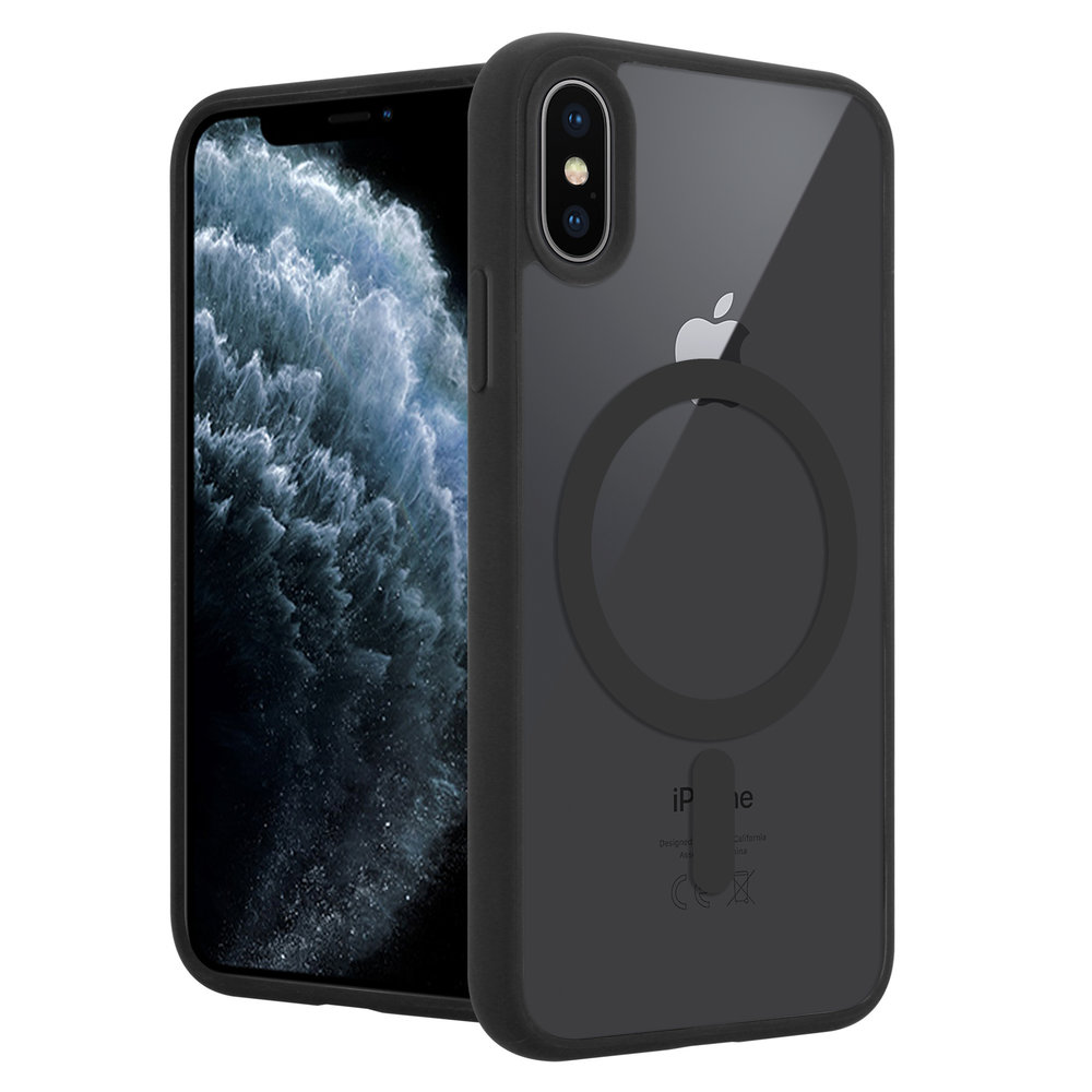 ShieldCase ShieldCase Coque Transparente iPhone X/Xs Magsafe avec bords colorés (noir)