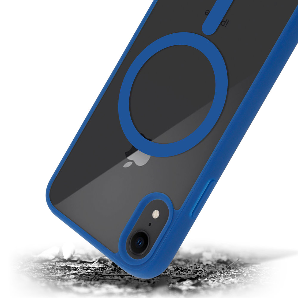 ShieldCase ShieldCase Coque Transparente iPhone XR Magsafe avec bords colorés (bleu) ShieldCase ShieldCase Coque Transparente iPhone XR Magsafe avec bords colorés (bleu)