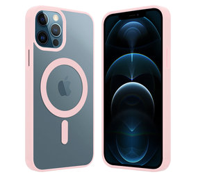 ShieldCase Coque Transparente iPhone 12 Magsafe avec bords colorés (rose) ShieldCase Coque Transparente iPhone 12 Magsafe avec bords colorés (rose)