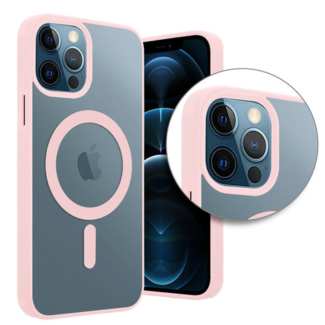 ShieldCase ShieldCase Coque Transparente iPhone 12 Magsafe avec bords colorés (rose) ShieldCase ShieldCase Coque Transparente iPhone 12 Magsafe avec bords colorés (rose)