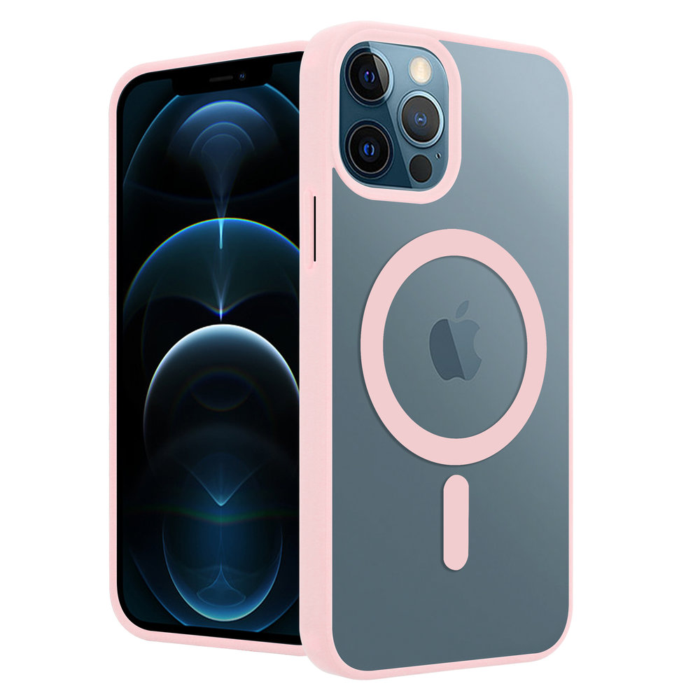 ShieldCase ShieldCase Coque Transparente iPhone 12 Magsafe avec bords colorés (rose) ShieldCase ShieldCase Coque Transparente iPhone 12 Magsafe avec bords colorés (rose)
