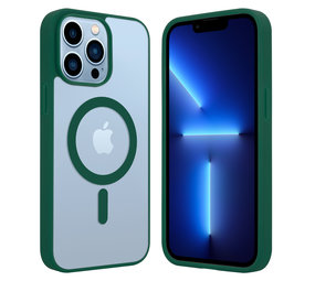ShieldCase Coque Transparente iPhone 13 Pro Max Magsafe avec bords colorés (vert)