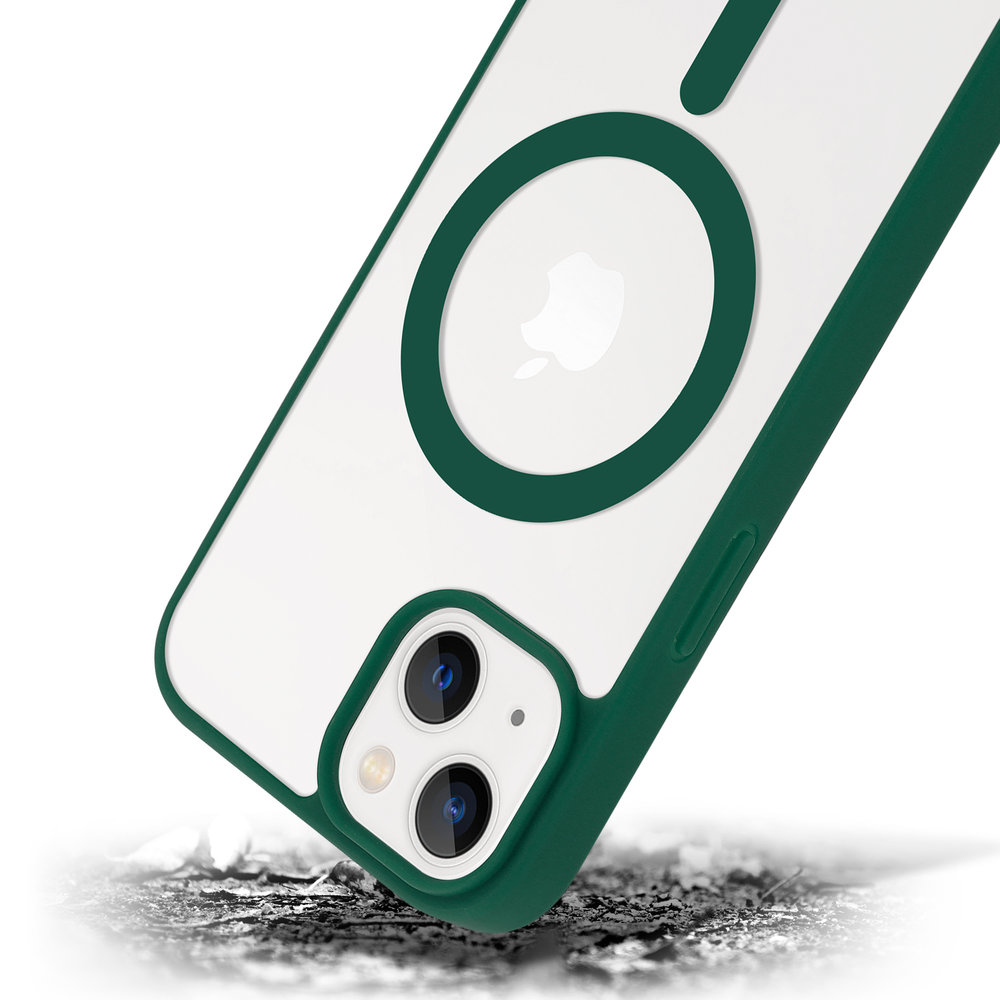 ShieldCase ShieldCase Coque Transparente iPhone 14 Magsafe avec bords colorés (vert) ShieldCase ShieldCase Coque Transparente iPhone 14 Magsafe avec bords colorés (vert)