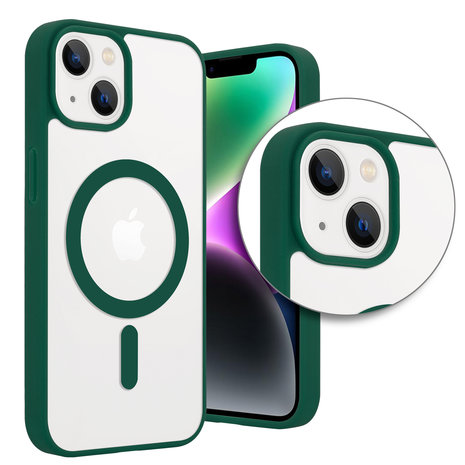 ShieldCase ShieldCase Coque Transparente iPhone 14 Magsafe avec bords colorés (vert) ShieldCase ShieldCase Coque Transparente iPhone 14 Magsafe avec bords colorés (vert)