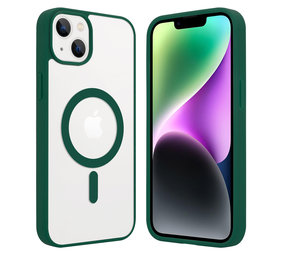Coque Transparente iPhone 13 Pro Magsafe avec bords colorés (vert