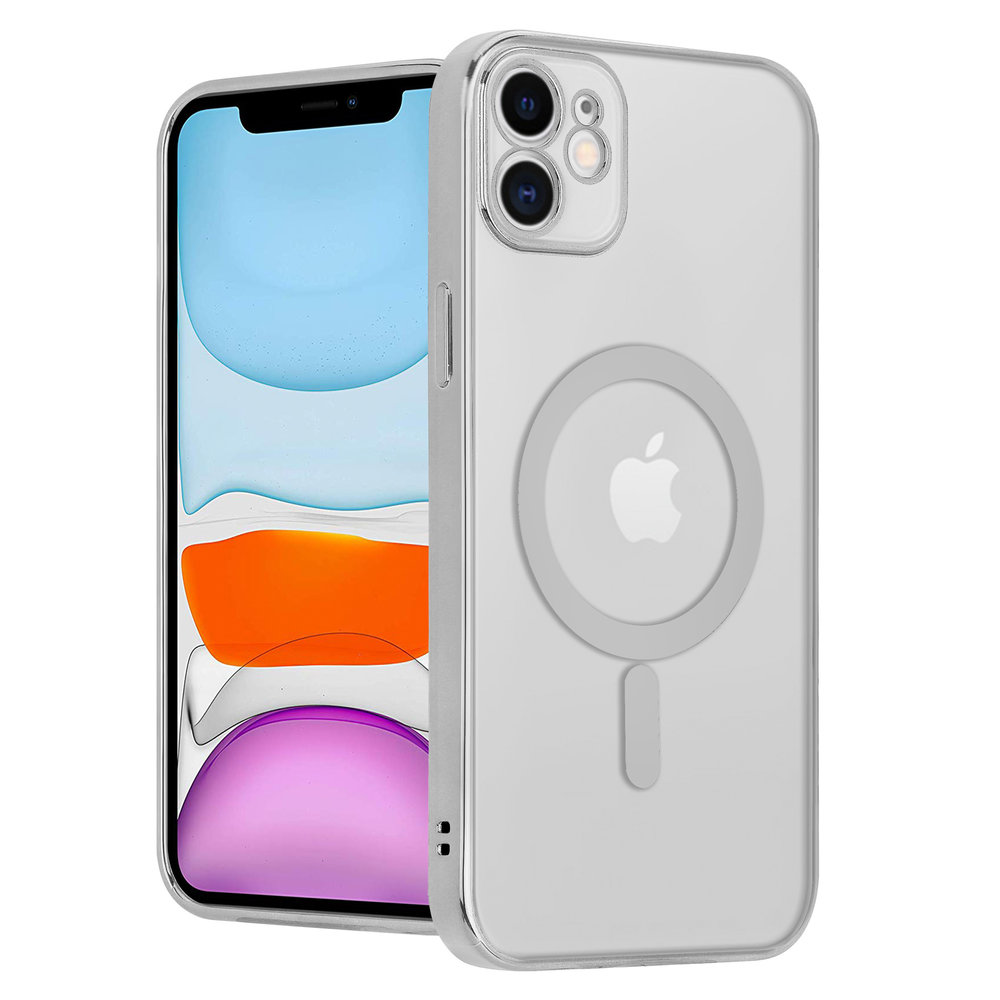 ShieldCase ShieldCase Coque iPhone 11 transparente revêtement métallique Magsafe (argent)