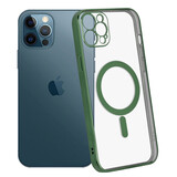 ShieldCase Coque iPhone 11 Pro revêtement métallique Magsafe transparent (vert foncé)