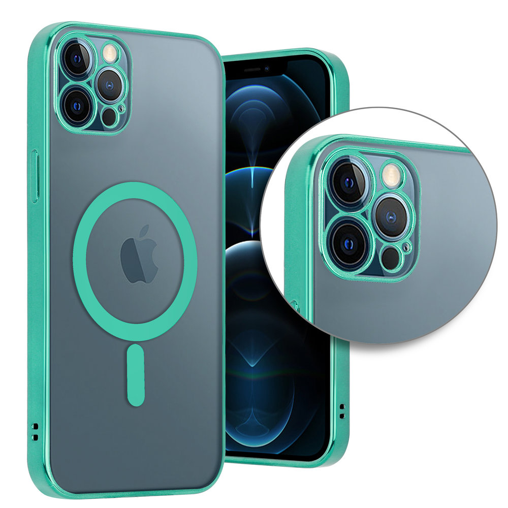 ShieldCase ShieldCase Coque iPhone 12 Pro Max revêtement métallique Magsafe transparent (vert)
