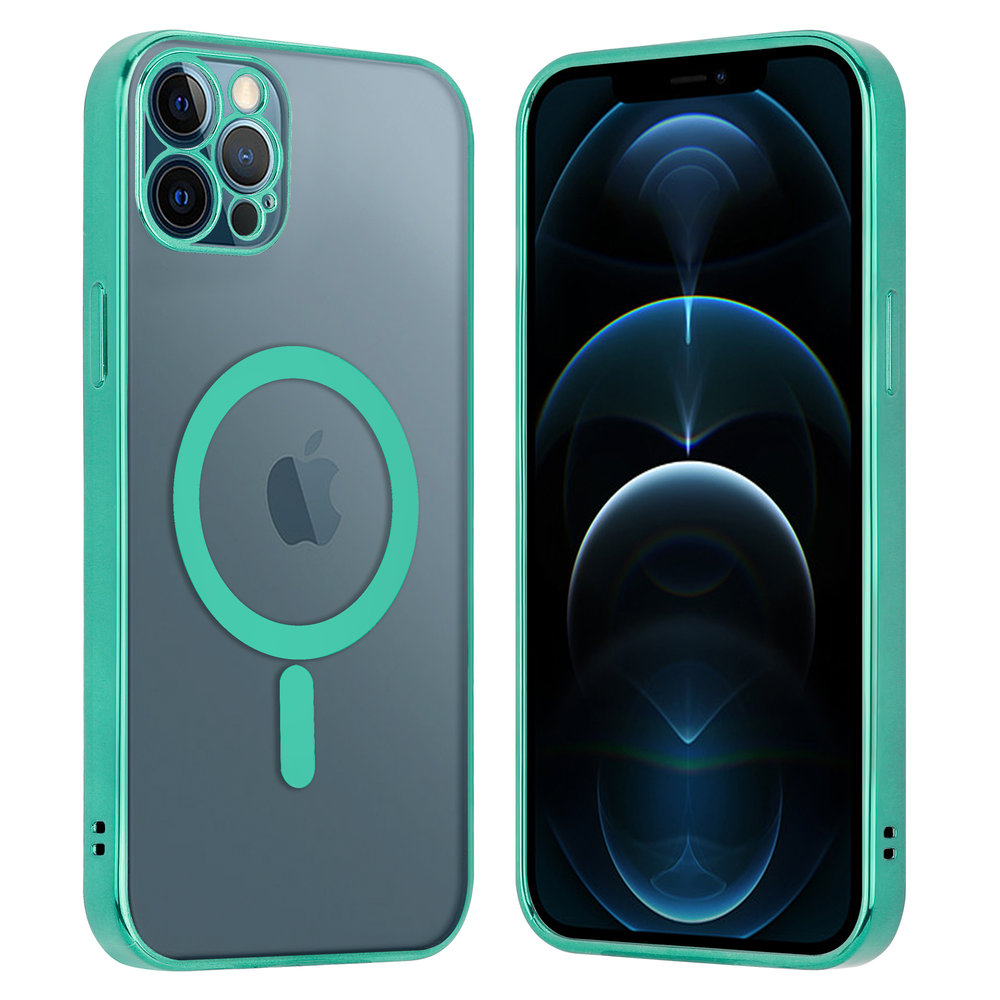 ShieldCase ShieldCase Coque iPhone 12 Pro Max revêtement métallique Magsafe transparent (vert)