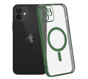 Coque iPhone Xr revêtement métallique Magsafe transparent (vert foncé) 