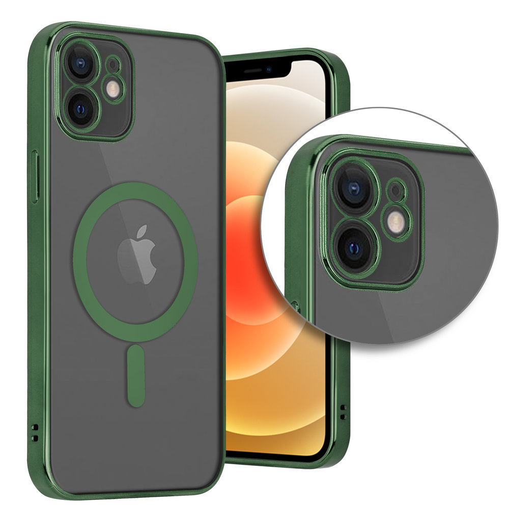 ShieldCase ShieldCase Coque iPhone 12 revêtement métallique Magsafe transparent (vert foncé) ShieldCase ShieldCase Coque iPhone 12 revêtement métallique Magsafe transparent (vert foncé)