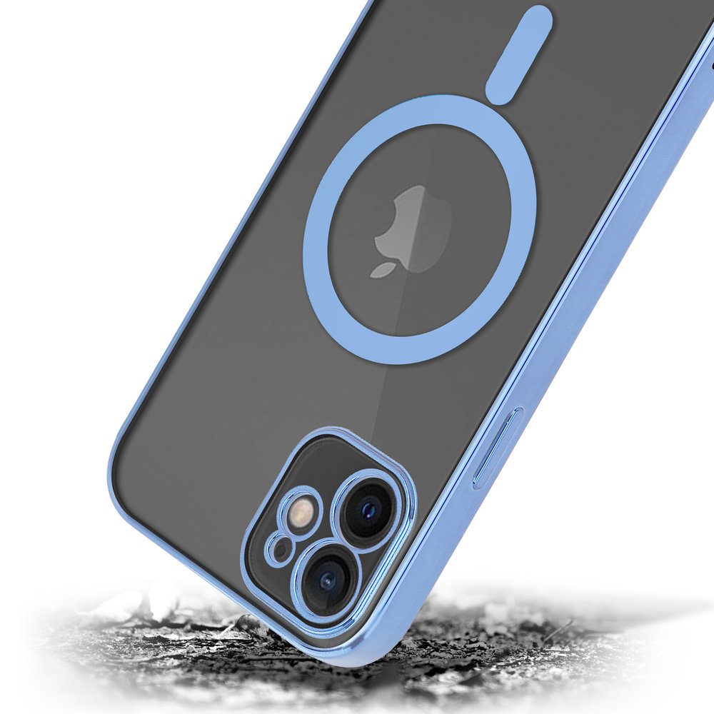 ShieldCase ShieldCase Coque iPhone 12 revêtement métallique Magsafe transparent (bleu) ShieldCase ShieldCase Coque iPhone 12 revêtement métallique Magsafe transparent (bleu)