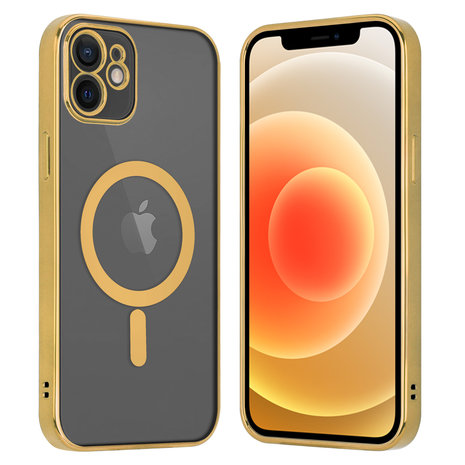 ShieldCase ShieldCase Coque iPhone 12 transparente revêtement métallique Magsafe (or)