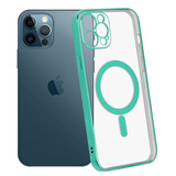 ShieldCase Coque iPhone 12 Pro revêtement métallique Magsafe transparent (vert)