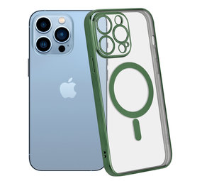 ShieldCase Coque iPhone 13 Pro revêtement métallique Magsafe transparent (vert foncé)