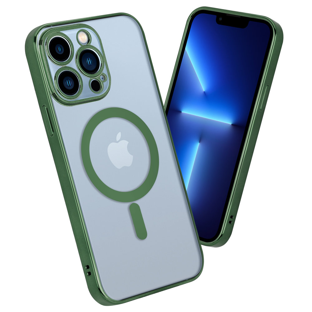 ShieldCase ShieldCase Coque iPhone 13 Pro revêtement métallique Magsafe transparent (vert foncé)