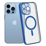 ShieldCase Coque iPhone 13 Pro revêtement métallique Magsafe transparent (bleu foncé)