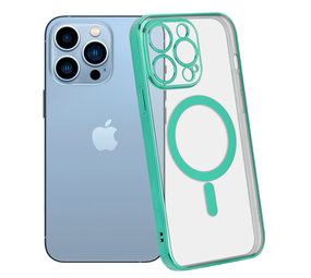 ShieldCase Coque iPhone 13 Pro revêtement métallique Magsafe transparent (vert)