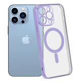ShieldCase Coque iPhone 13 Pro revêtement métallique Magsafe transparent (violet)