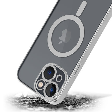 Coque iPhone 13 Mini revêtement métallique Magsafe transparent