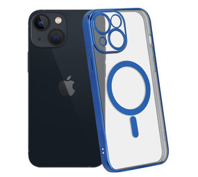ShieldCase Coque iPhone 13 Mini revêtement métallique Magsafe transparent (bleu foncé)