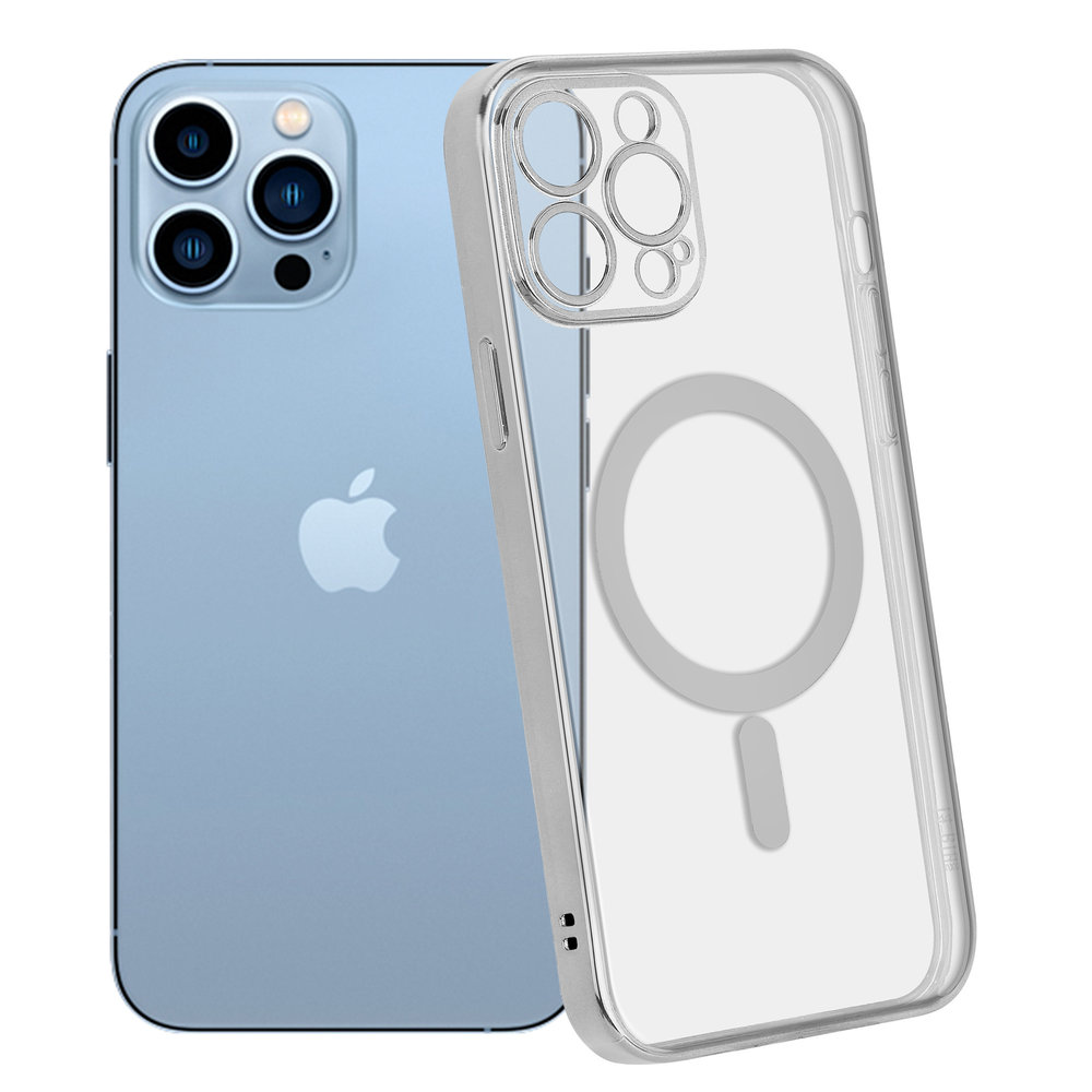 ShieldCase ShieldCase Coque iPhone 13 Pro Max revêtement métallique Magsafe transparent (argent) ShieldCase ShieldCase Coque iPhone 13 Pro Max revêtement métallique Magsafe transparent (argent)